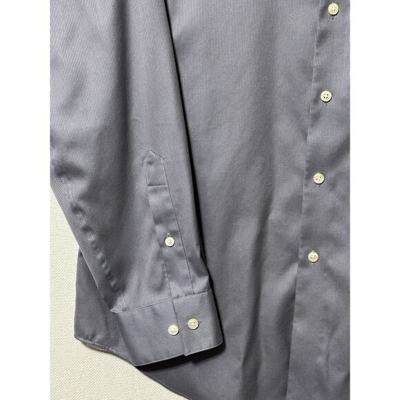 CALVIN KLEIN Slim Fit Non Iron Button Down Shirt Men's 16 32/33 Gray Collared - Picture 3 of 11